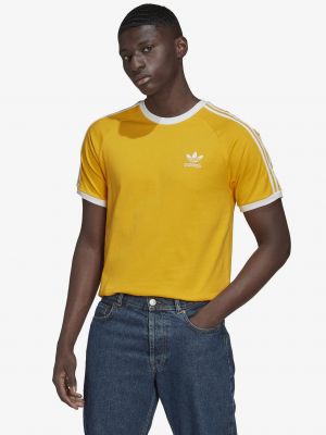 Svītrainas polo krekls Adidas dzeltens