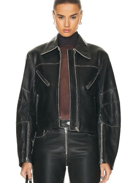 Кожаная куртка Helmut Lang черная