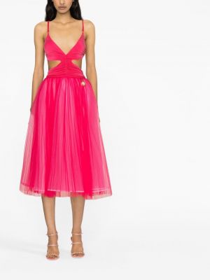 Sukienka midi tiulowa Elisabetta Franchi różowa