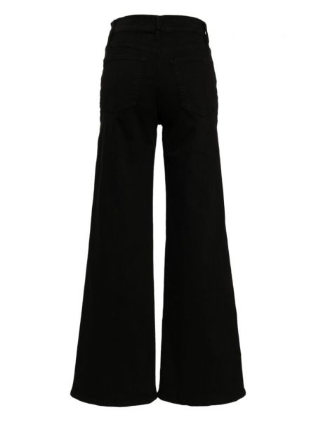 Laia lõikega kõrge vöökohaga teksapüksid Frame must