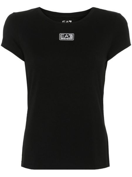 Μπλούζα από ζέρσεϋ Ea7 Emporio Armani μαύρο