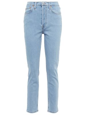 Skinny fit džínsy s vysokým pásom Re/done modrá