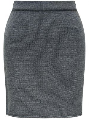 Pletená vlnená minisukňa z merina 12 Storeez sivá