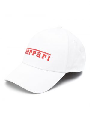 Cappello con visiera Ferrari bianco