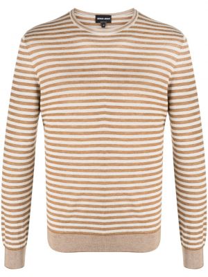 Плетен пуловер на райета Giorgio Armani