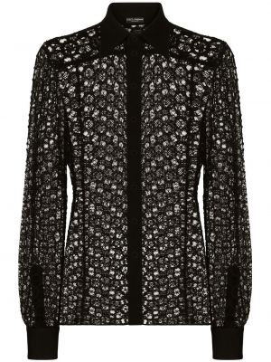 Krajková košile Dolce & Gabbana černá
