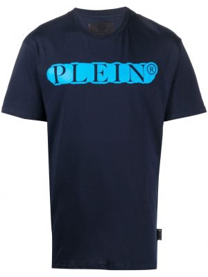 Тениска с принт Philipp Plein синьо