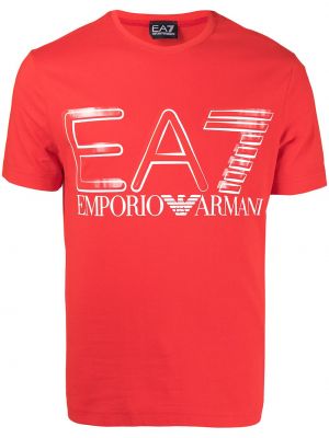 Trykt t-skjorte Ea7 Emporio Armani rød