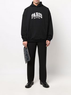 Kapučdžemperis ar izšuvumiem Balenciaga melns