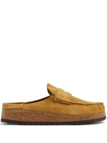 Pantofi loafer din piele de căprioară Birkenstock maro