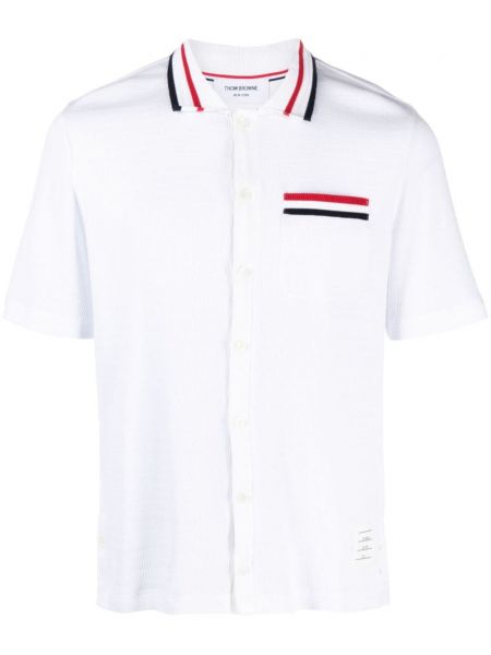 Pruhovaná bavlněná košile Thom Browne bílá