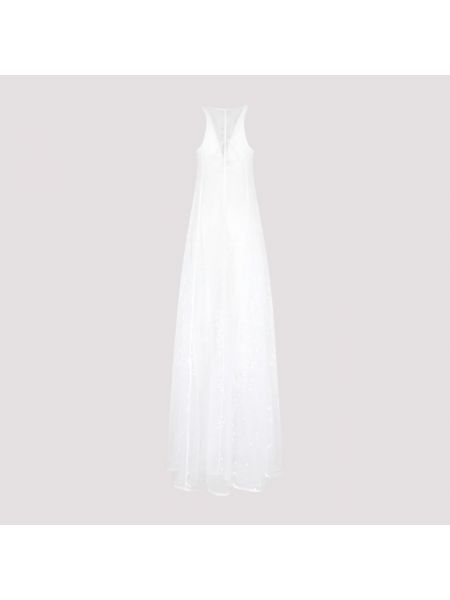 Sukienka długa w kwiatki koronkowa Jacquemus biała