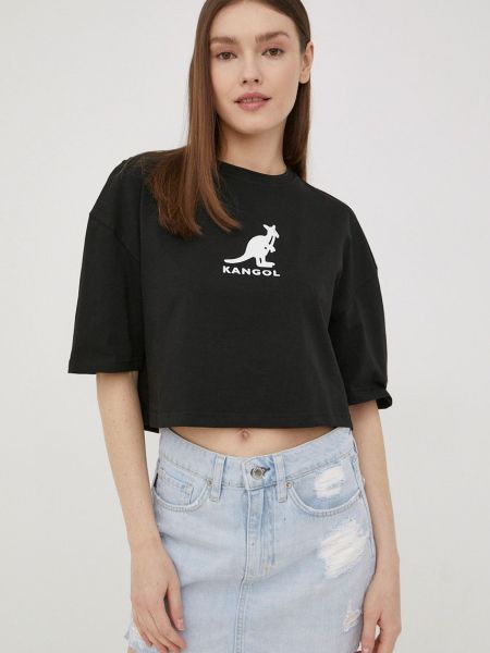 Koszulka bawełniana Kangol czarna