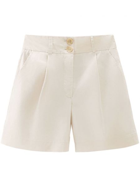 Shorts taille haute plissées Woolrich blanc
