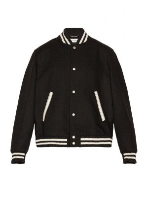 Плюшевая куртка Saint Laurent черная