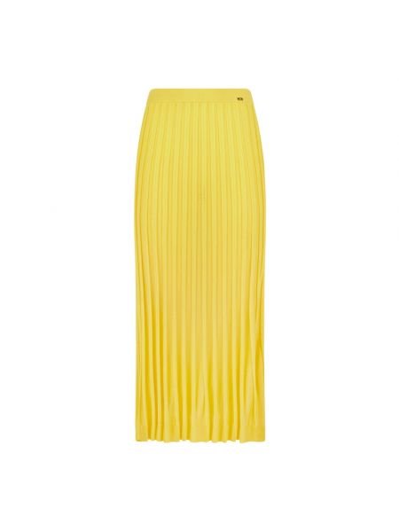 Dzianinowa spódnica midi plisowana Elisabetta Franchi żółta