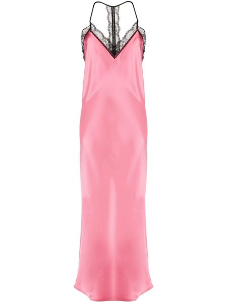 Saténové páskové šaty Cenere Gb růžové