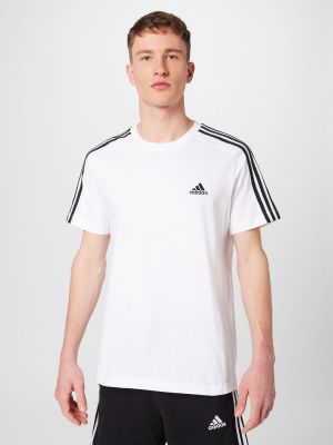 Džerzej pruhované priliehavé tričko Adidas Sportswear biela