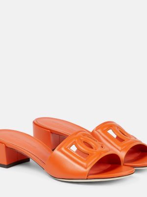 Kožené sandále Dolce&gabbana oranžová