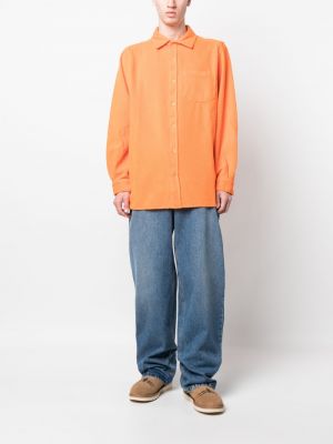Manšestrová košile s výšivkou Erl oranžová