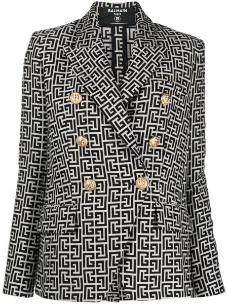 Jacquard lang blazer Balmain svart