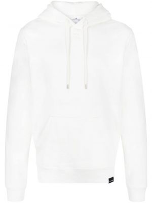 Pamučna hoodie s kapuljačom s vezom Courreges bijela