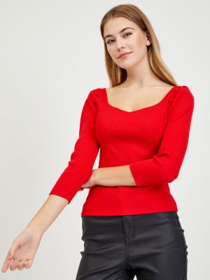Czerwony sweter Orsay