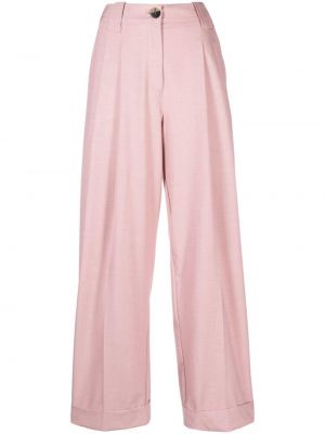 Pantaloni baggy plissettati Ganni rosa