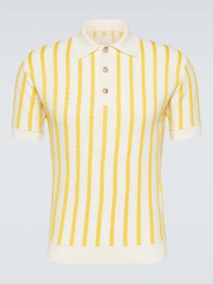Volnena polo majica s črtami King & Tuckfield rumena