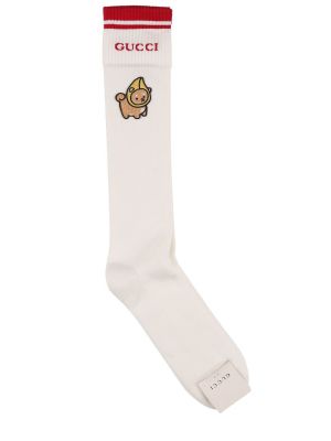 Памучни чорапи Gucci бяло
