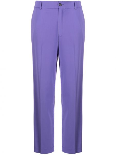 Pantalones rectos de cintura alta Forte Forte violeta