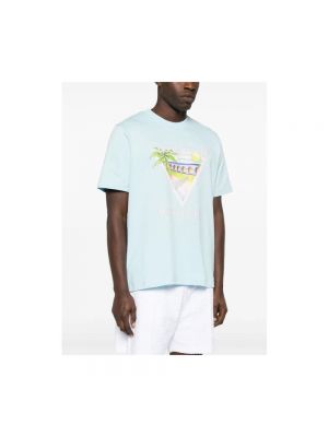 Camiseta de algodón con estampado Casablanca azul