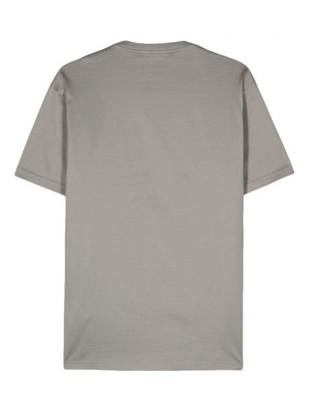 Kokvilnas t-krekls ar izšuvumiem Low Brand pelēks
