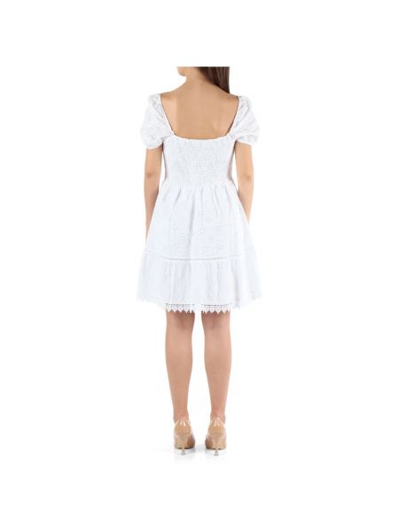 Mini vestido con bordado de algodón Guess blanco