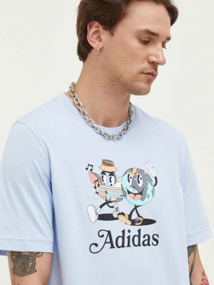 Tricou din bumbac Adidas Originals albastru