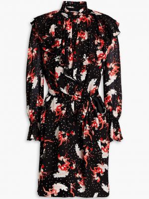 Платье мини с принтом из крепа Diane Von Furstenberg черное