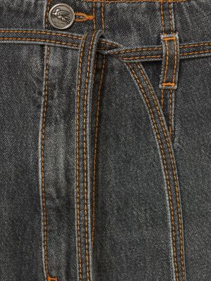 Voľné džínsy s vysokým pásom Etro sivá