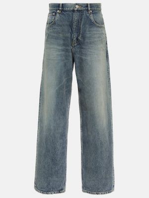 Прямые джинсы с высокой талией Balenciaga синие