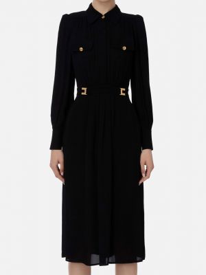 Черное платье-рубашка Elisabetta Franchi