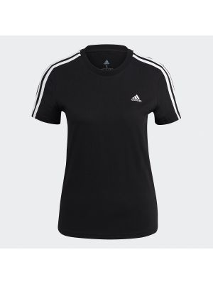 Camiseta slim fit a rayas Adidas Sportswear negro