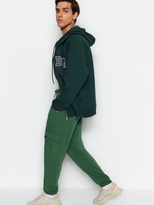 Oversize карго панталони с джобове Trendyol зелено