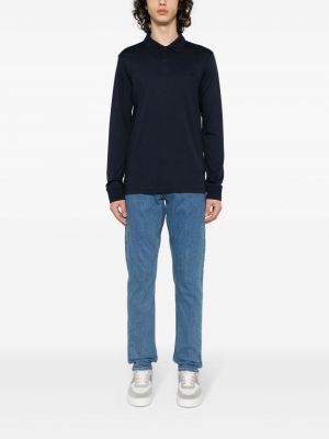 Medvilninis polo marškinėliai Calvin Klein mėlyna