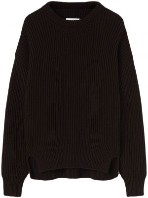 Пуловер с кръгло деколте Jil Sander кафяво