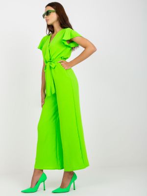 Комбінезон з коротким рукавом вільного крою Fashionhunters зелений