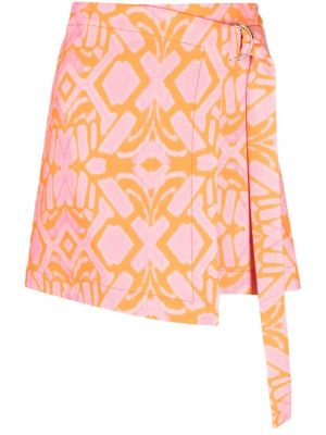 Opásaný bavlněné sukně s potiskem Rodebjer - oranžová