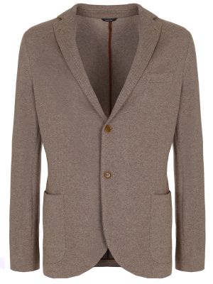 Кашемировый шелковый пиджак Loro Piana коричневый