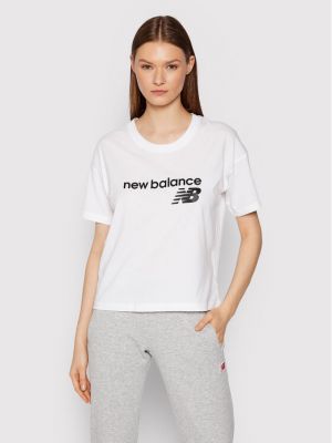Relaxed fit marškinėliai New Balance balta