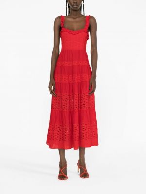 Sukienka midi bawełniana Rixo czerwona