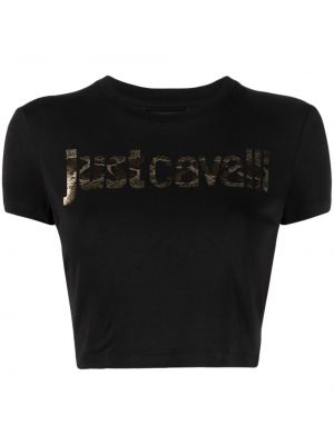 T-krekls ar apdruku Just Cavalli melns