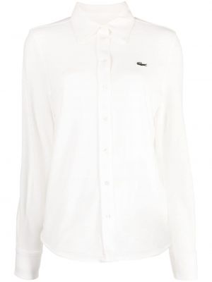 Košile s výšivkou Lacoste bílá